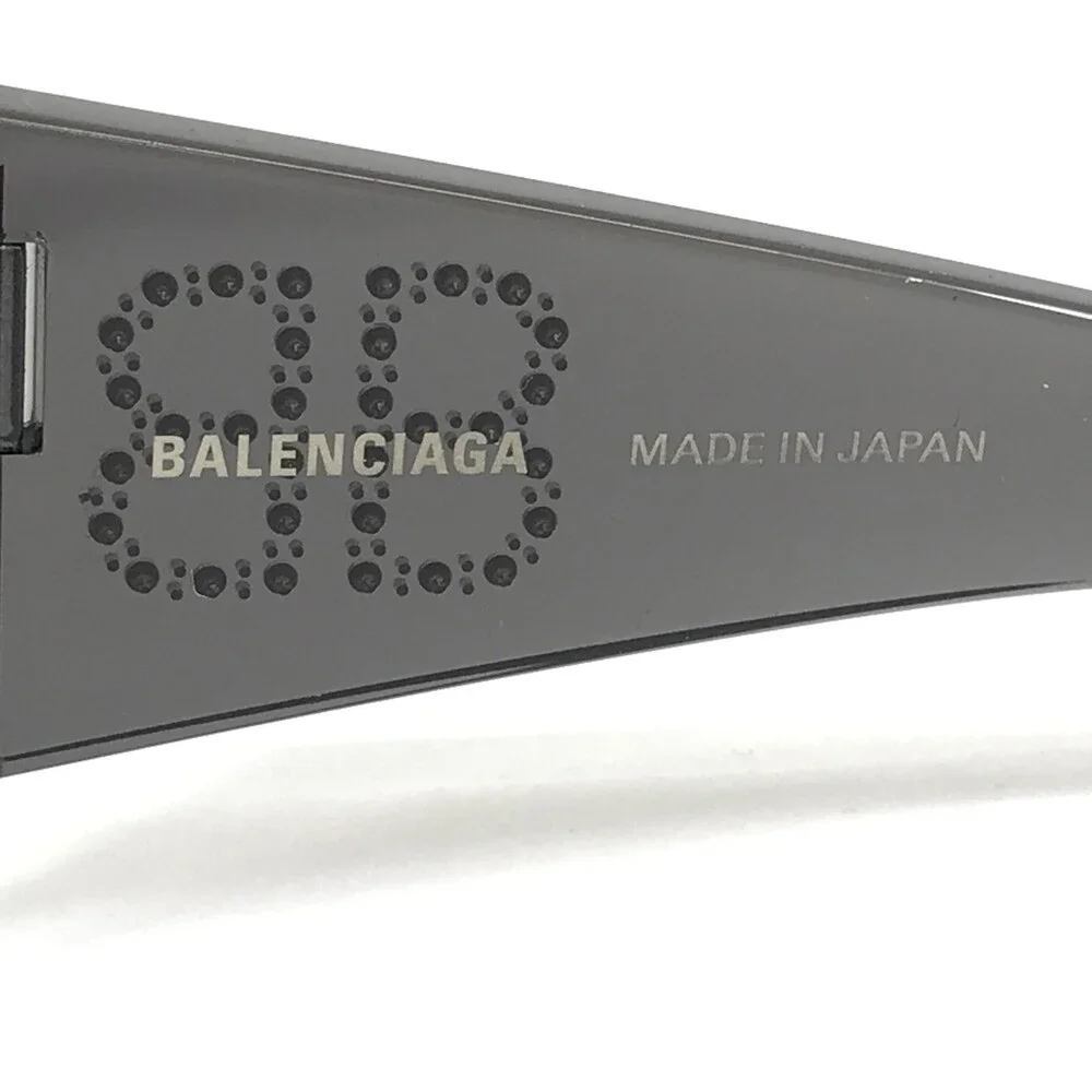 Balenciaga Sunglasses BB0122S 004 Gray Oversized Shield Frames With Gray Lenses